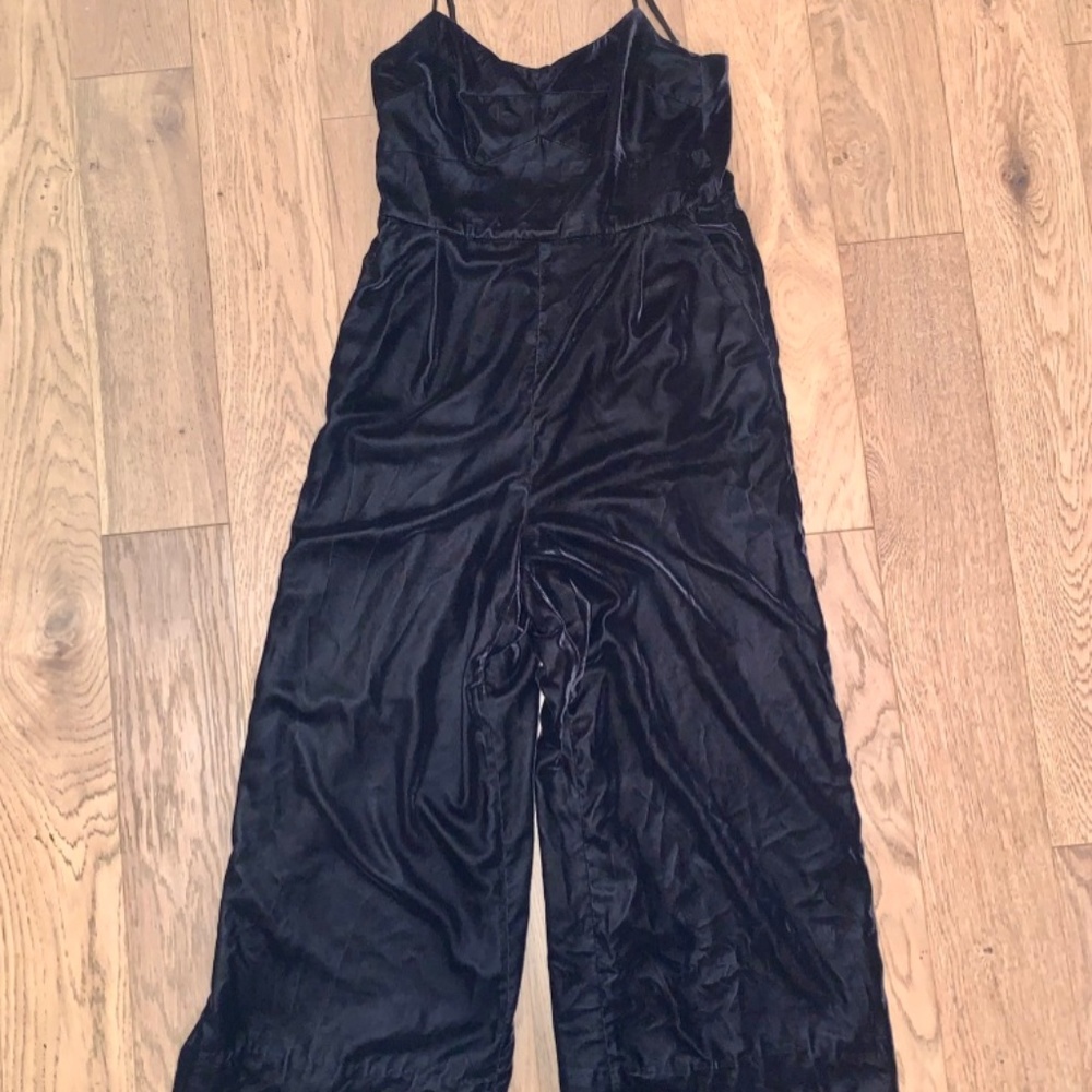 J.Crew Black Velvet Jumpsuit